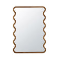 Miroir décoratif avec cadre en bois ondulé