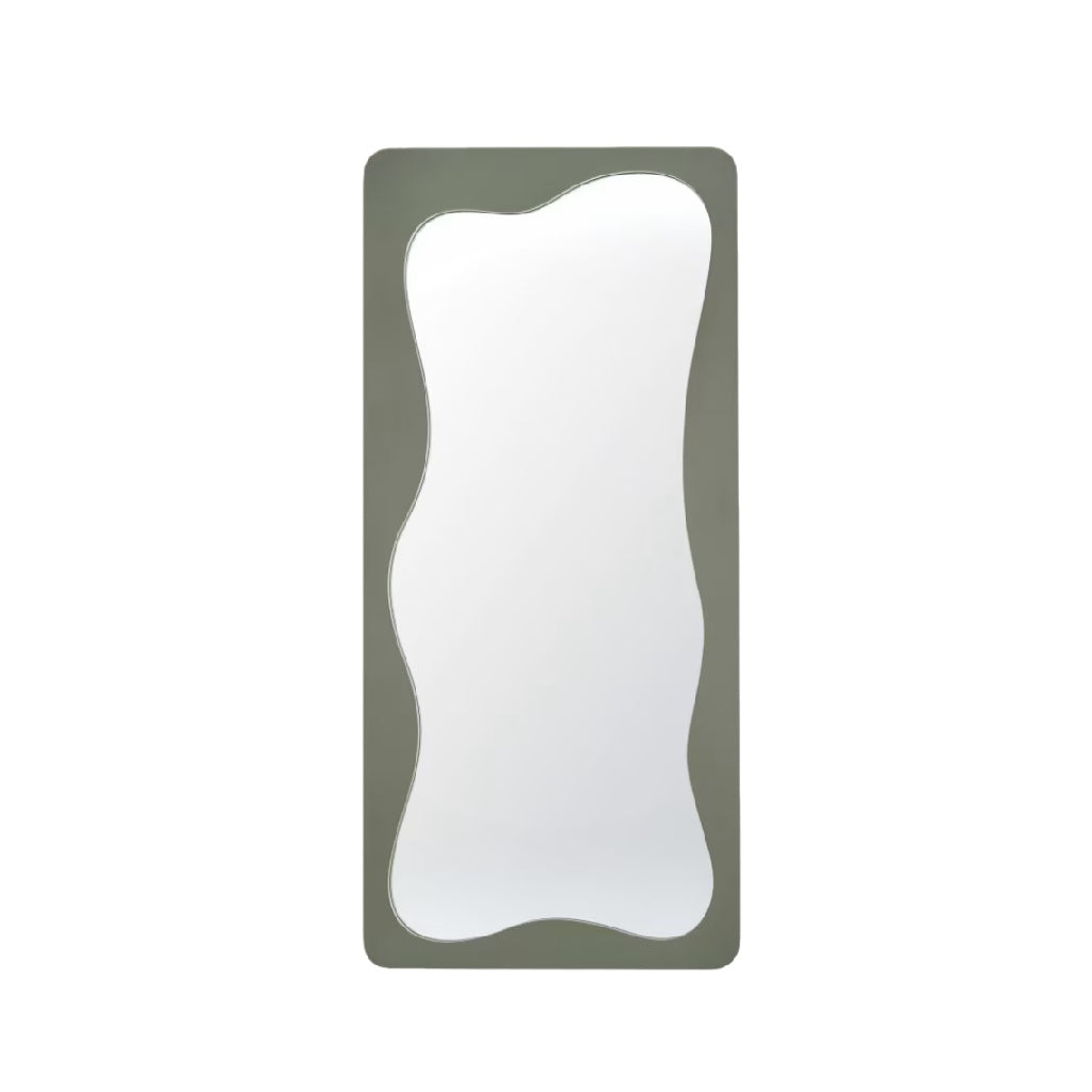 Miroir corporel avec cadre ondulé vert