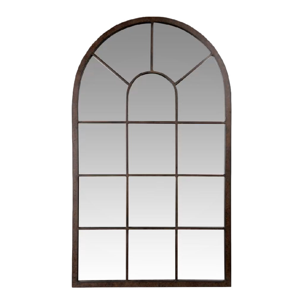 Miroir corporel avec cadre en métal style fenêtre vintage