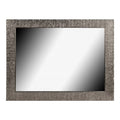 Miroir avec cadre métallique texturé argenté