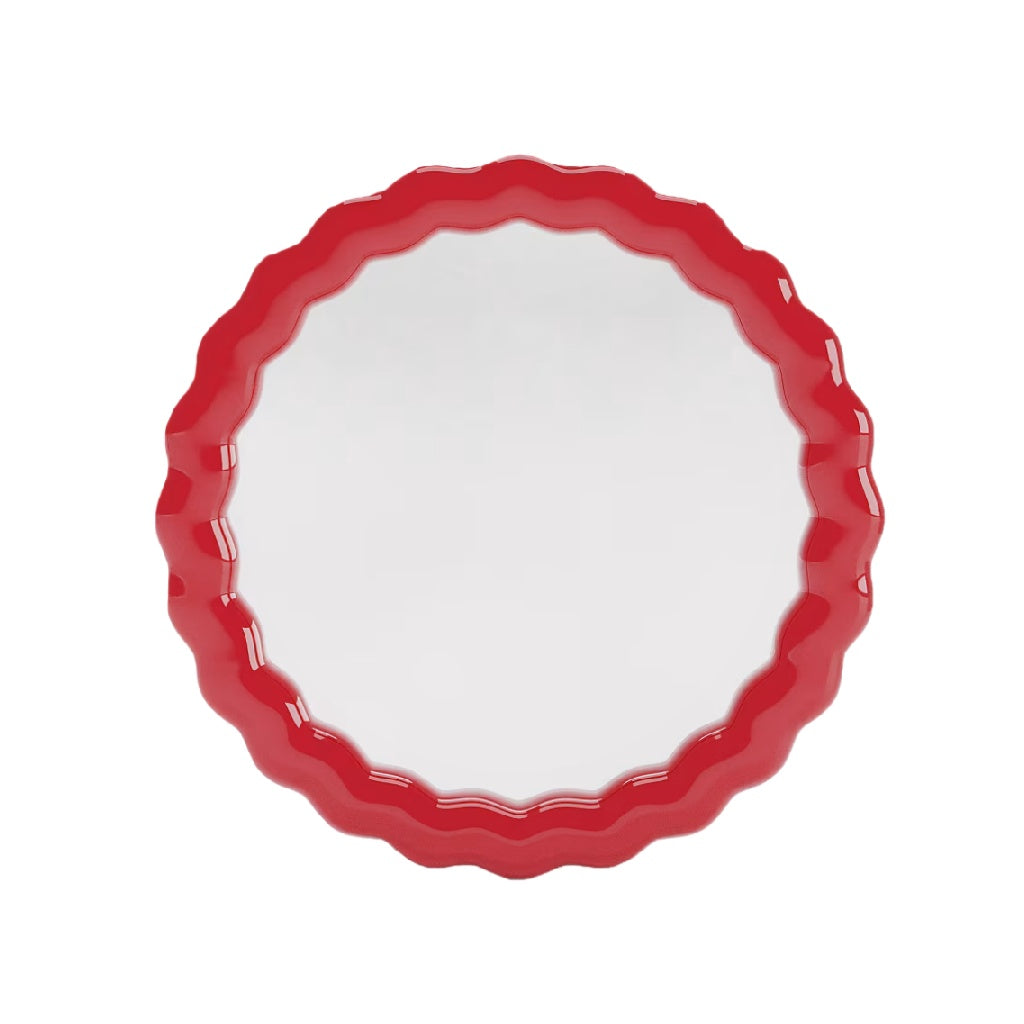 Miroir avec cadre ondulé rouge