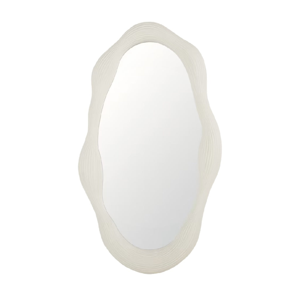 Miroir à forme ondulée blanche