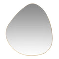 Miroir avec bordure en métal doré et forme irrégulière