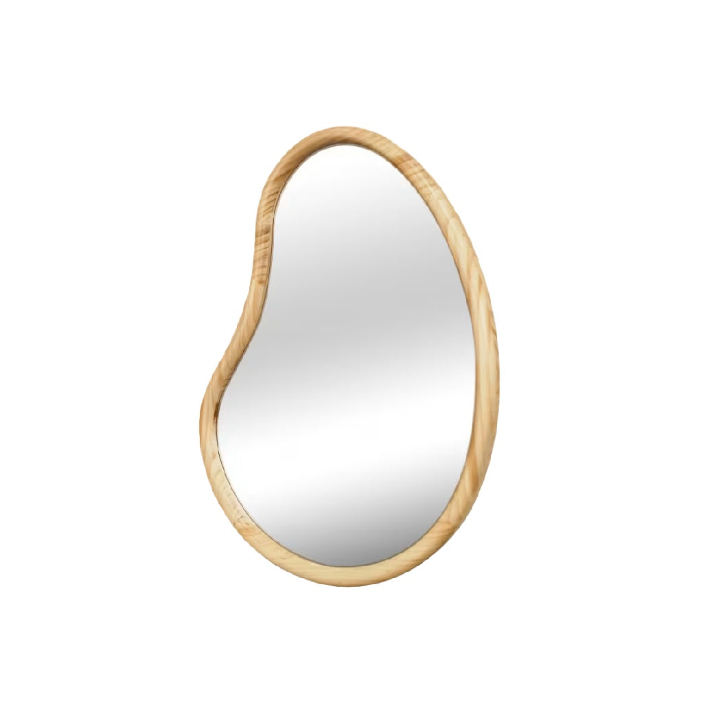 Miroir Mural en Bois - Forme Organique et Moderne